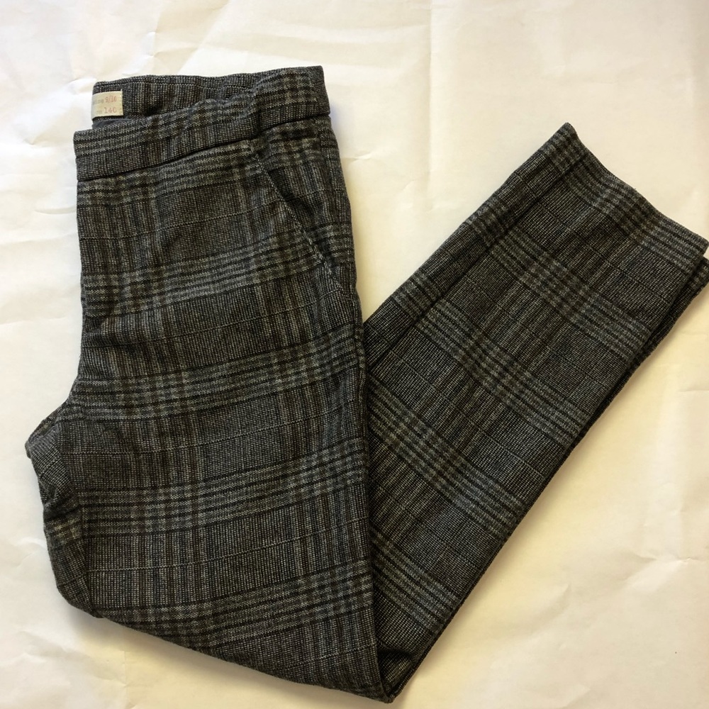 💜Zara Girls Soft Collection Gray Plaid Trouser